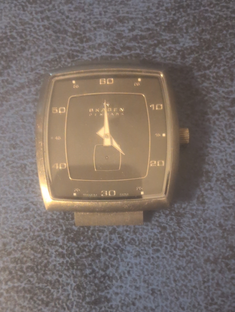 Skagen Men’s Gunmetal Gray Square Dial Watch Head